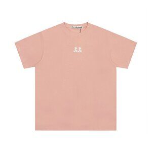 Pink Embroidered Round Neck Short-Sleeved T-Shirt Rest&Recreation